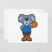 Carte Postale Koala en tant que joueur de basket-ball avec un ba (Devant / Derrière)