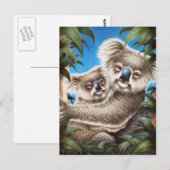 Carte postale Koala et Baby (Devant / Derrière)