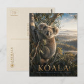 Carte Postale Koala Forêt d'Eucalyptus ANIMAUX (Devant / Derrière)