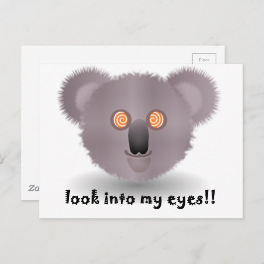 Carte Postale koala hypnotique (Devant / Derrière)
