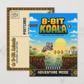 Carte Postale Koala, Rétro Pixel Art 8-Bit (Devant / Derrière)