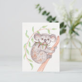 Carte Postale Koala sur la branche des arbres (Debout devant)