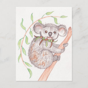 Carte Postale Koala sur la branche des arbres