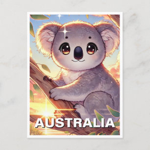 Carte Postale Koala sur un arbre Australie Travel
