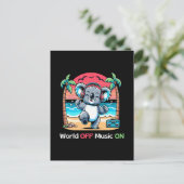 Carte Postale Koala vibre sur la plage (Debout devant)