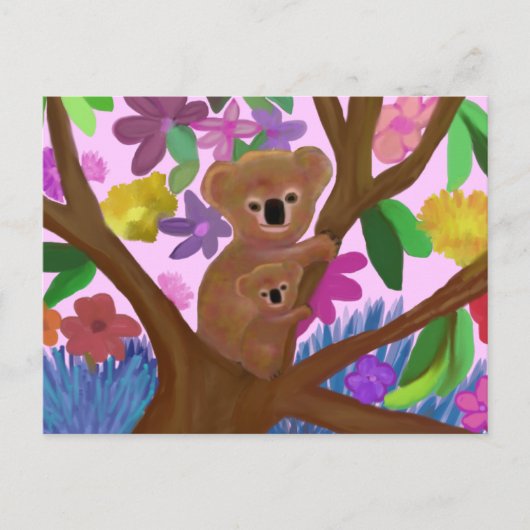Carte Postale Koalas Juste À Cogner Autour (Devant)