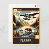 Carte Postale Kodiak, Alaska | VINTAGE (Devant / Derrière)