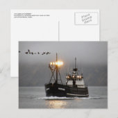 Carte Postale Kodiak, Bateau de crabe en hollandais Harbour, Ala (Devant / Derrière)