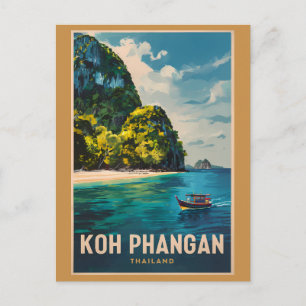 Carte Postale Koh Phangan Thaïlande Voyage Art Vintage