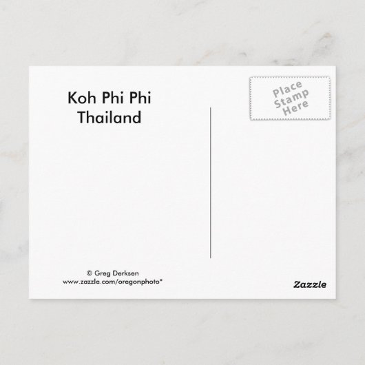 Carte Postale Koh Phi Phi (Dos)