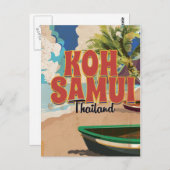 Carte Postale Koh Samui, Thaïlande Poster Vintage voyage (Devant / Derrière)