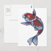 Carte Postale Kohaku Koi Fish (Devant / Derrière)