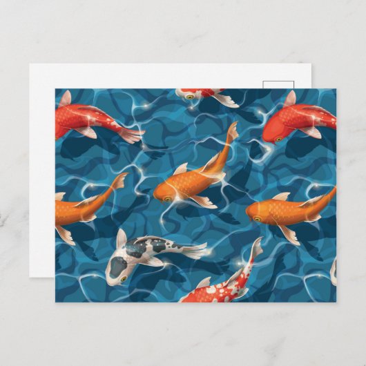 Carte postale Koi Carp (Devant / Derrière)