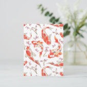 Carte Postale Koi Cherry Blossom Motif (Debout devant)