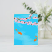 Carte postale Koi et Sakura (Debout devant)