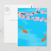 Carte postale Koi et Sakura (Devant / Derrière)