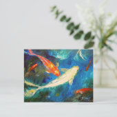 Carte Postale Koi Fish Pond (Debout devant)