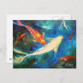 Carte Postale Koi Fish Pond (Devant / Derrière)