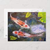 Carte Postale Koi Fish Pond (Devant / Derrière)