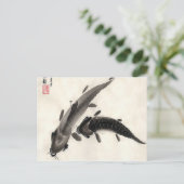 Carte Postale Koi Fish Watercolor (Debout devant)
