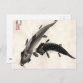 Carte Postale Koi Fish Watercolor (Devant / Derrière)