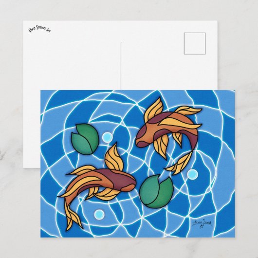 Carte Postale Koi Pond (Devant / Derrière)