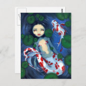 Carte postale "Koi Pond Mermaid" (Devant / Derrière)