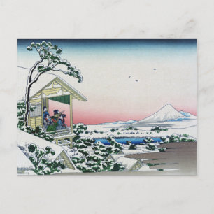 Carte Postale Koishikawa Tea House View Mt Fuji par Hokusai