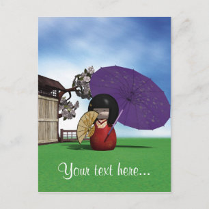 Carte Postale Kokeshi Doll