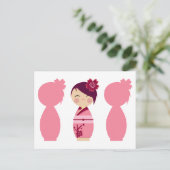 Carte Postale Kokeshi Sakura Silhouettes (Debout devant)