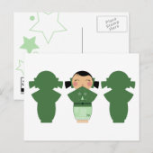 Carte postale Kokeshi Star Silhouette (Devant / Derrière)