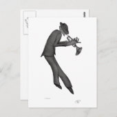 Carte Postale Kokopelli joue l'art du blues (Devant / Derrière)