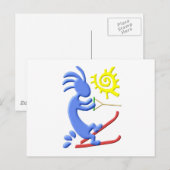 Carte Postale Kokopelli Natif Américain Waterski (Devant / Derrière)