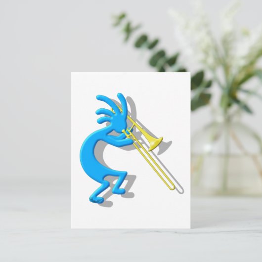 Carte Postale Kokopelli Trombone (Debout devant)