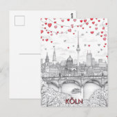 Carte Postale Köln Allemagne Voyage romantique (Devant / Derrière)