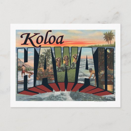 Carte Postale Koloa, HawaiiGrandes ScènesKoloa, HI (Devant)