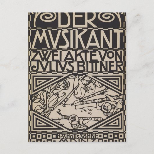 Carte Postale Koloman Moser - Enveloppe pour la partition de l'o (Devant)