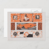 Carte Postale Koloman Moser- Têtes de tête (Devant / Derrière)