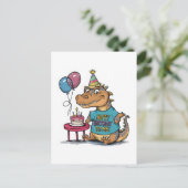 Carte Postale komodo dragon anniversaire mignon dessin animé (Debout devant)