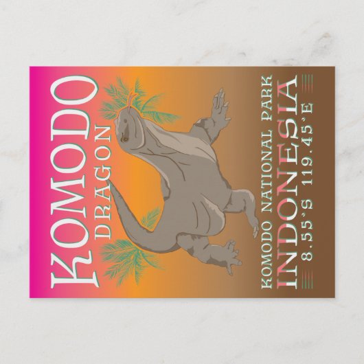 CARTE POSTALE KOMODO DRAGON - LE PLUS GRAND LIZARD. (Devant)