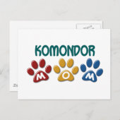 Carte Postale KOMONDOR Maman Empreinte de patte 1 (Devant / Derrière)