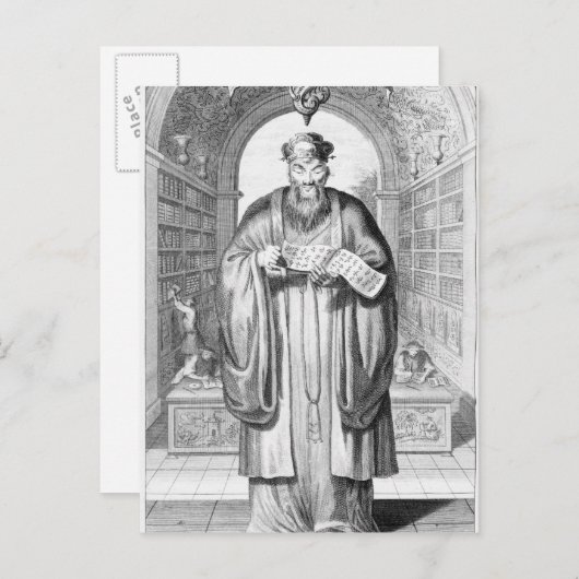 Carte Postale Kong-Fu-Tse, ou Confucius (Devant / Derrière)