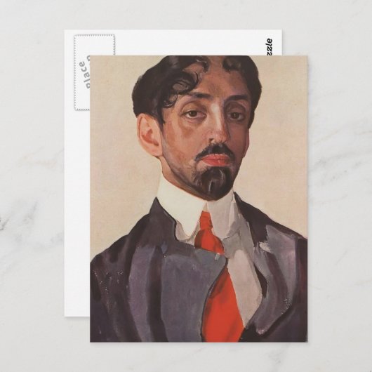 Carte Postale Konstantin Somov - Portrait de Mikhaïl Kuzmin (Devant / Derrière)
