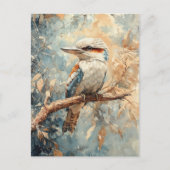 Carte Postale Kookaburra dans une aquarelle d'arbre (Devant)