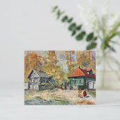 Carte Postale Korovin - Automne dans un village russe (Debout devant)