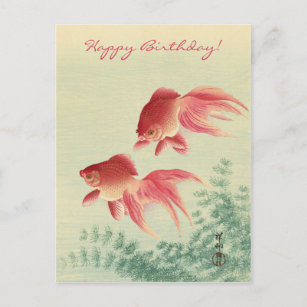 Cartes Postales Anniversaire Poisson Rouge Originales Zazzle Be