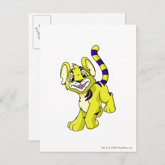 Carte Postale Kougra jaune (Devant / Derrière)