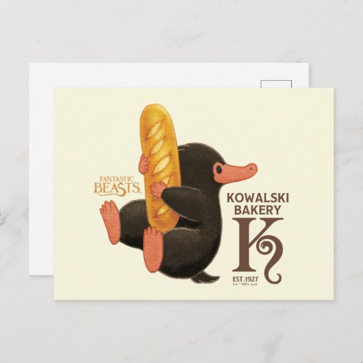 Carte Postale Kowalski Bakery - Niffler avec du pain (Devant / Derrière)