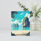 Carte Postale Krabi Thaïlande Beach Paradise Travel (Debout devant)