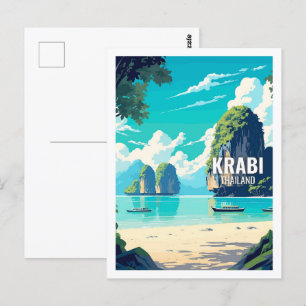 Carte Postale Krabi Thaïlande célèbres lieux de voyage